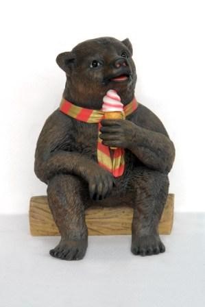 GRIZZLY BEAR SITTING WITH ICE CREAM JR 2727
